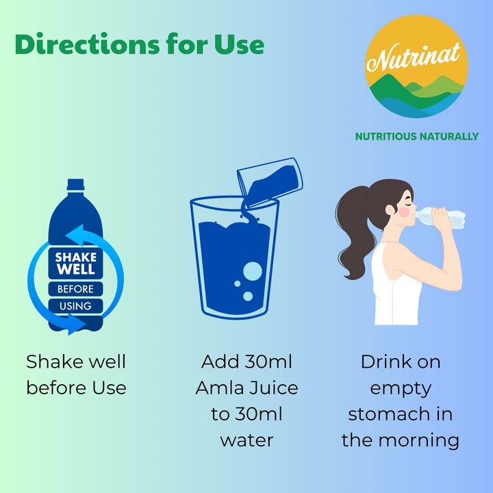 Nutrinat Amla Juice 500ml, Pure Natural, No Added Sugar